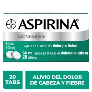 Aspirina (Bayer) 500 mg - 20 Tablets - Pharmacy in Cabo delivery