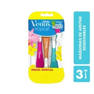 Razor for Women Gillette Venus Tropical with 3 Blades for Hair Removal 3 Units
